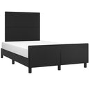 sengeramme uden madras 120x190 cm kunstlæder enkeltseng sort