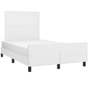 sengeramme uden madras 120x190 cm kunstlæder enkeltseng hvid