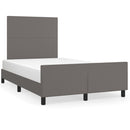 sengeramme uden madras 120x190 cm kunstlæder enkeltseng grå