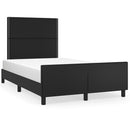 sengeramme uden madras 120x190 cm kunstlæder enkeltseng sort