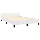 sengeramme uden madras 120x190 cm kunstlæder enkeltseng hvid