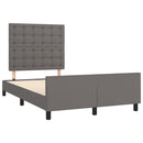 sengeramme uden madras 120x190 cm kunstlæder enkeltseng grå