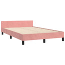 sengeramme uden madras 120x190 cm fløjl lyserød