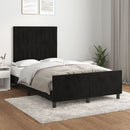sengeramme uden madras 120x190 cm fløjl enkeltseng sort