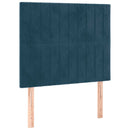 sengeramme uden madras 120x190 cm fløjl mørkeblå