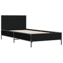 sengeramme 90x200 cm konstrueret træ og metal sort