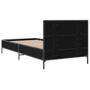 sengeramme 90x200 cm konstrueret træ og metal sort