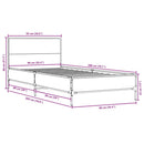 sengeramme 90x200 cm konstrueret træ og metal sort