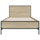 sengeramme 90x200 cm konstrueret træ og metal sonoma-eg