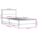 sengeramme 90x200 cm konstrueret træ og metal røget eg