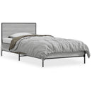 sengeramme 90x200 cm konstrueret træ og metal grå sonoma-eg