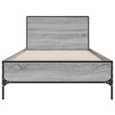 sengeramme 100x200 cm konstrueret træ og metal grå sonoma-eg