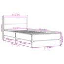 sengeramme 100x200 cm konstrueret træ og metal grå sonoma-eg