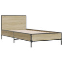 sengeramme 75x190 cm konstrueret træ og metal sonoma-eg