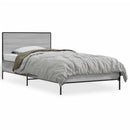 sengeramme 75x190 cm konstrueret træ og metal grå sonoma-eg