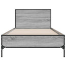 sengeramme 75x190 cm konstrueret træ og metal grå sonoma-eg