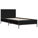 sengeramme 90x190 cm konstrueret træ og metal sort