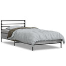 sengeramme 90x200 cm konstrueret træ og metal grå sonoma-eg