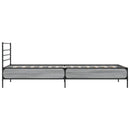 sengeramme 90x200 cm konstrueret træ og metal grå sonoma-eg