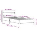 sengeramme 100x200 cm konstrueret træ og metal sort