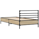 sengeramme 100x200 cm konstrueret træ og metal sonoma-eg
