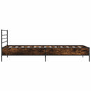 sengeramme 100x200 cm konstrueret træ og metal røget eg