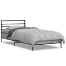sengeramme 100x200 cm konstrueret træ og metal grå sonoma-eg