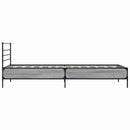 sengeramme 100x200 cm konstrueret træ og metal grå sonoma-eg