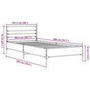 sengeramme 100x200 cm konstrueret træ og metal brunt egetræ