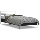 sengeramme 75x190 cm konstrueret træ og metal sort