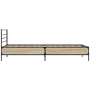 sengeramme 75x190 cm konstrueret træ og metal sonoma-eg