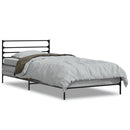 sengeramme 75x190 cm konstrueret træ og metal grå sonoma-eg