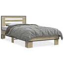 sengeramme 75x190 cm konstrueret træ og metal sonoma-eg