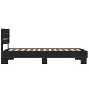 sengeramme 75x190 cm konstrueret træ og metal sort