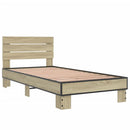 sengeramme 90x190 cm konstrueret træ og metal sonoma-eg