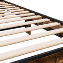 sengeramme 90x200 cm konstrueret træ og metal røget eg