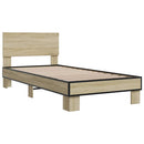 sengeramme 75x190 cm konstrueret træ og metal sonoma-eg