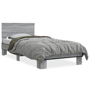 sengeramme 75x190 cm konstrueret træ og metal grå sonoma-eg