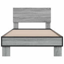 sengeramme 75x190 cm konstrueret træ og metal grå sonoma-eg