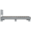 sengeramme 75x190 cm konstrueret træ og metal grå sonoma-eg