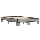 sengestel 120x200 cm konstrueret træ og metal grå sonoma-eg