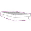 sengeramme 100x200 cm konstrueret træ og metal røget eg