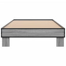 sengeramme 100x200 cm konstrueret træ og metal grå sonoma-eg