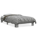 sengeramme 75x190 cm konstrueret træ og metal grå sonoma-eg