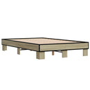 sengestel 120x190 cm konstrueret træ og metal sonoma-eg