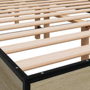 sengestel 120x190 cm konstrueret træ og metal sonoma-eg
