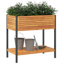 plantekasse med hylde 80x45x80 cm massivt akacietræ og stål