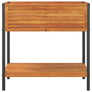 plantekasse med hylde 80x45x80 cm massivt akacietræ og stål