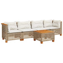 sofasæt til haven 5 dele med hynder polyrattan beige
