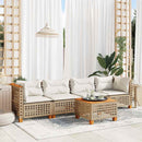 sofasæt til haven 5 dele med hynder polyrattan beige